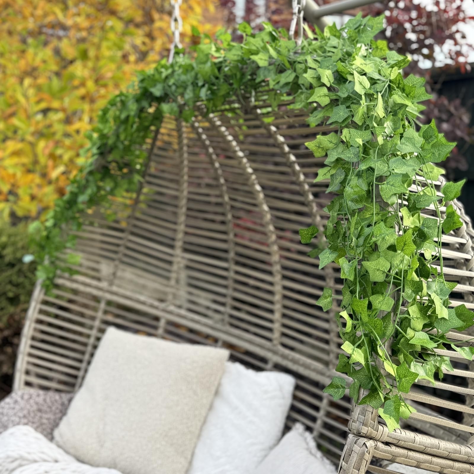 CQURE 24 Pack 168Ft Artificial Ivy Fake Vines,Ivy Garland Greenery