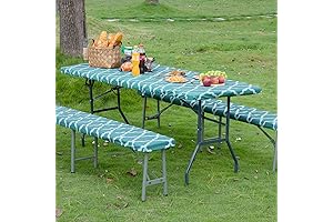 Easy-Going 8ft Waterproof Picnic Table Cover with Bench Covers