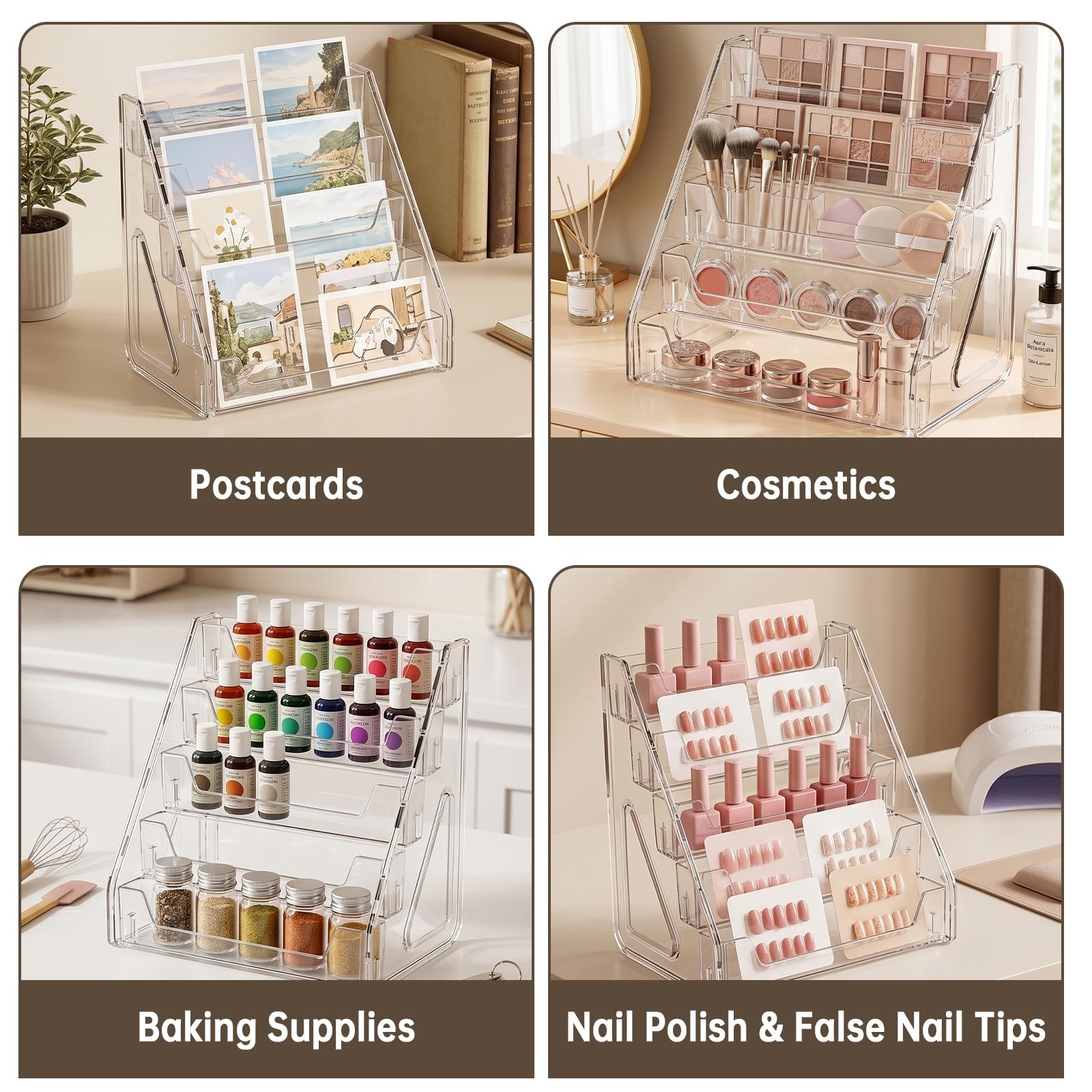 Lot de 2 présentoirs à cartes à collectionner à 5 niveaux pour cartes de