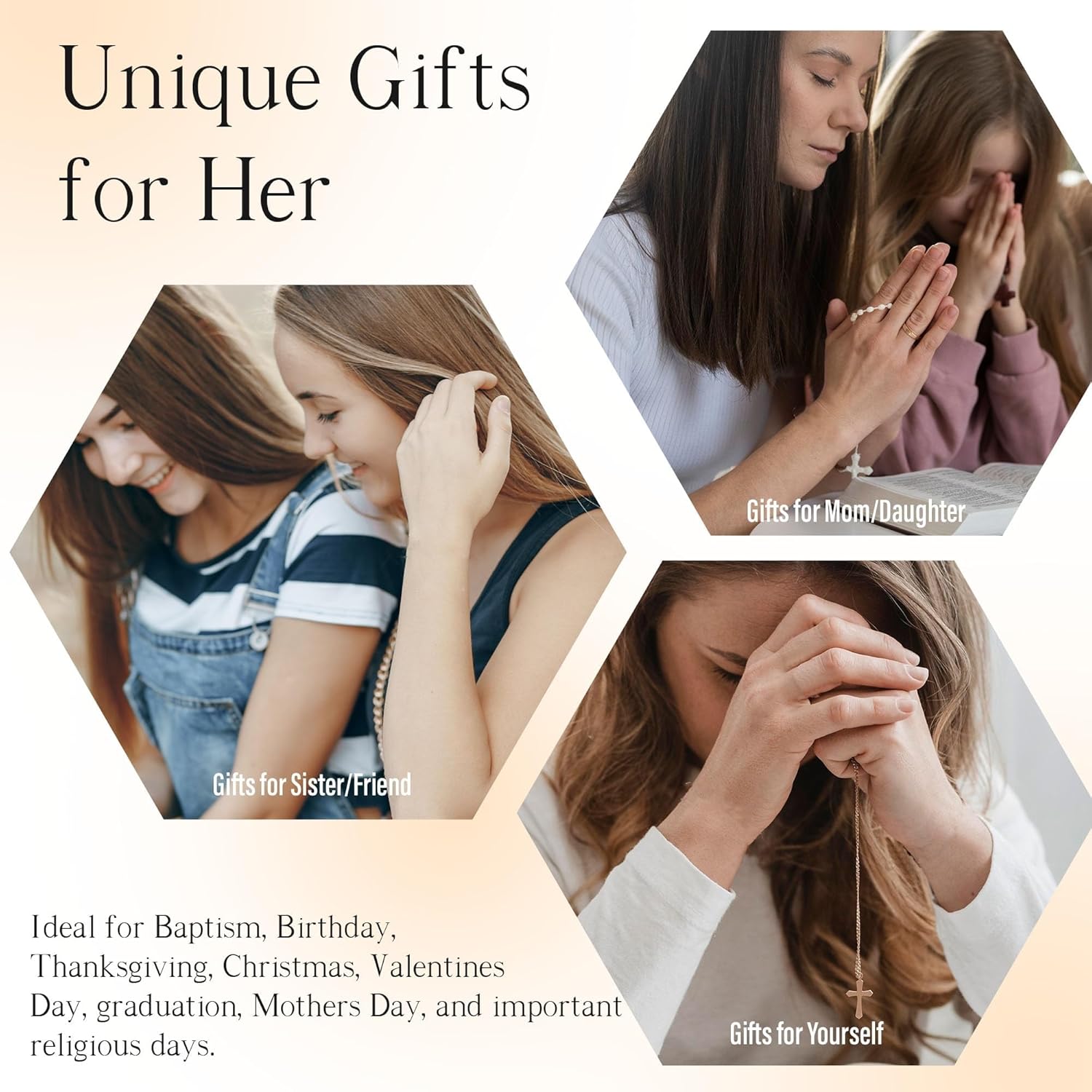 TAGOMEI Cross Bracelet for Women Girls, Christian Gifts for Women Valentines Day Gifts for Her, Handmade Baptism Confirmation Gifts Natural Stone Beaded Bracelets Birthday Religious Gifts for Friends - Image 8