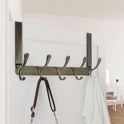 Miniatura 21 de WEBI Ganchos para colgar sobre la puerta, colgador de puerta, toallero sobre la puerta, perchero, toallero para abrigos, ropa, baño, negro, 2