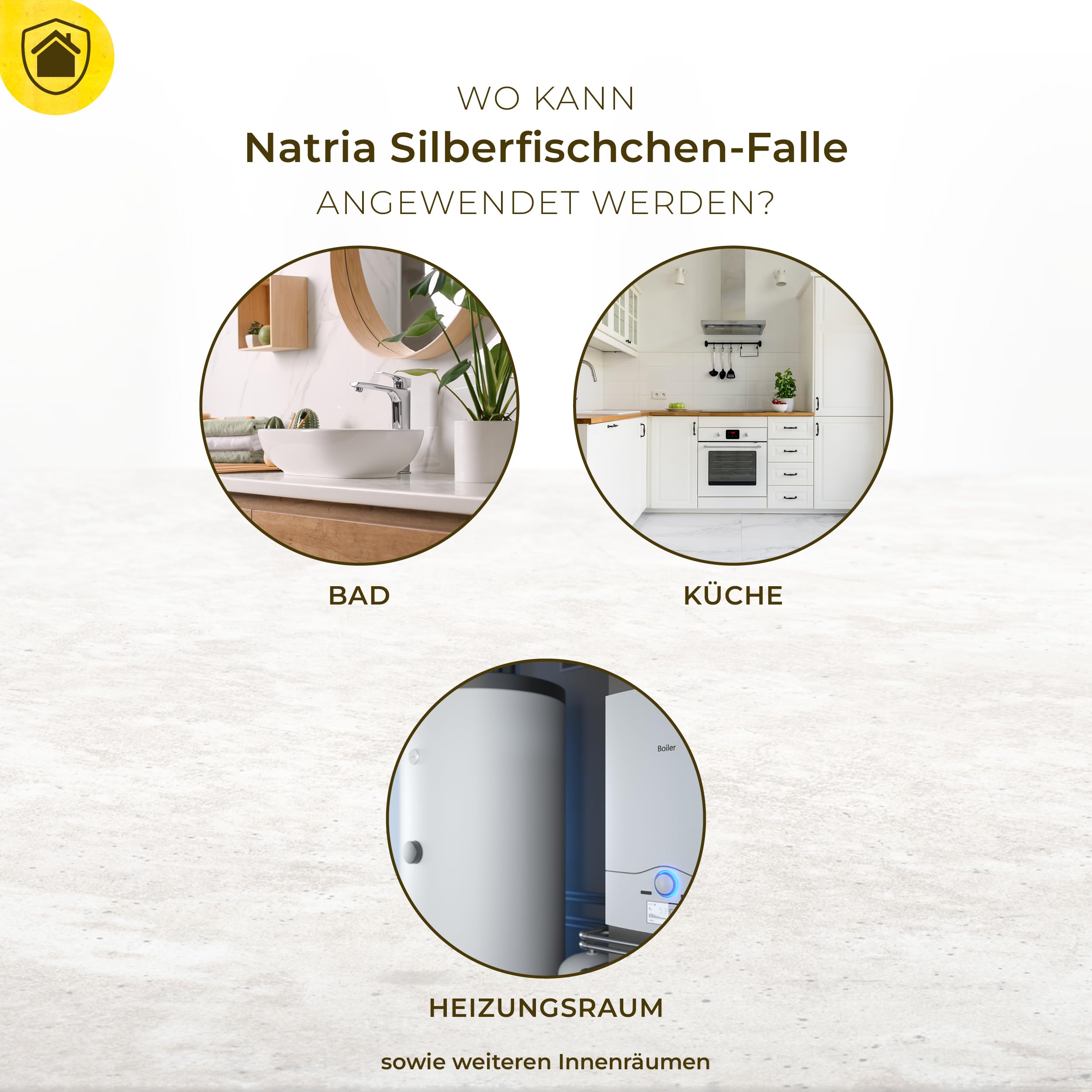 PROTECT HOME Natria Silberfischchen-Falle, insektizidfreie Klebefalle zur Ungezieferabwehr, 2 Stück, Gelb (Packung mit 5)