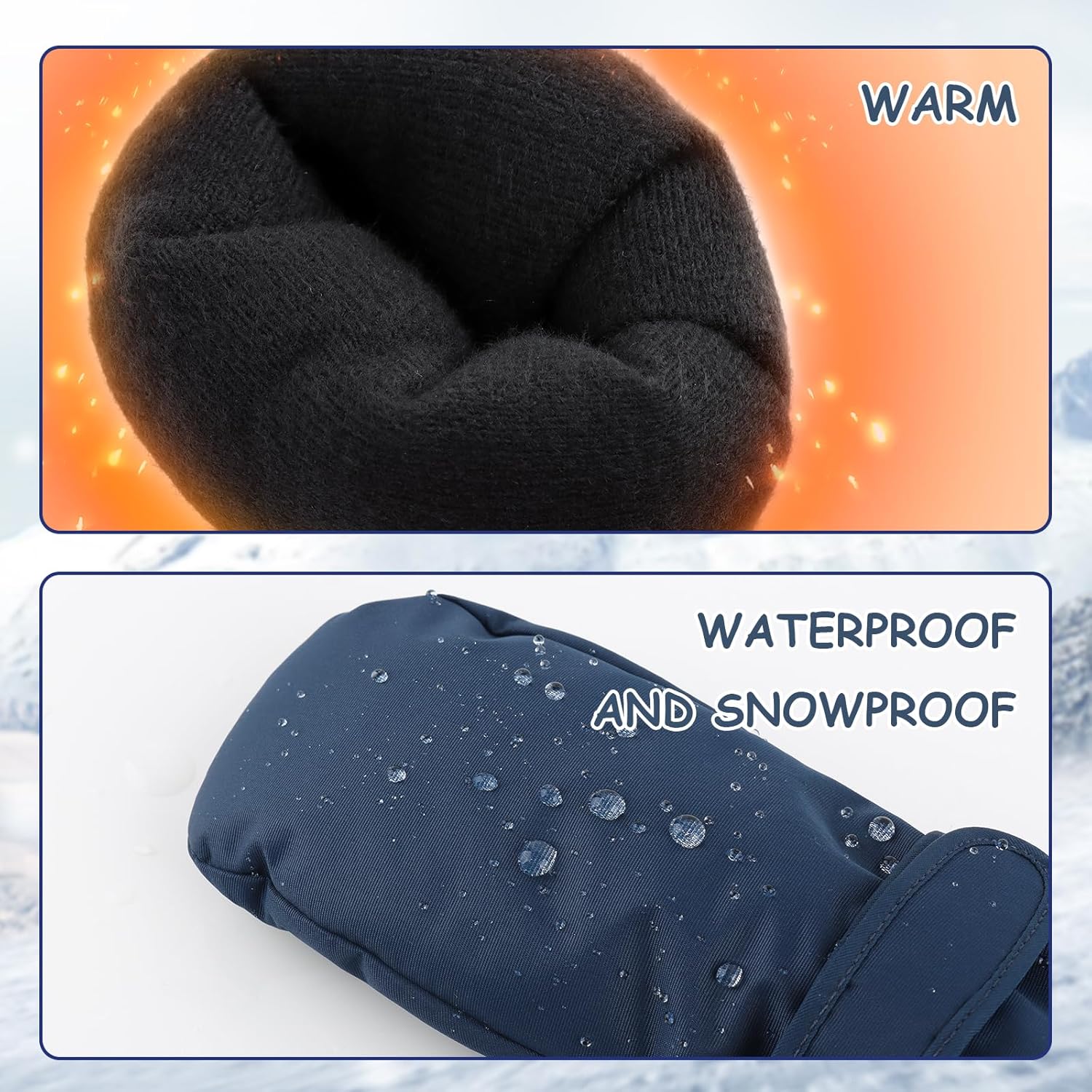 Duoyeree Waterproof Kids Mittens Gloves with Fleece Lined for Boys Girls Winter Snow Skiing Thick Insulated for Cold Weather - Image 4