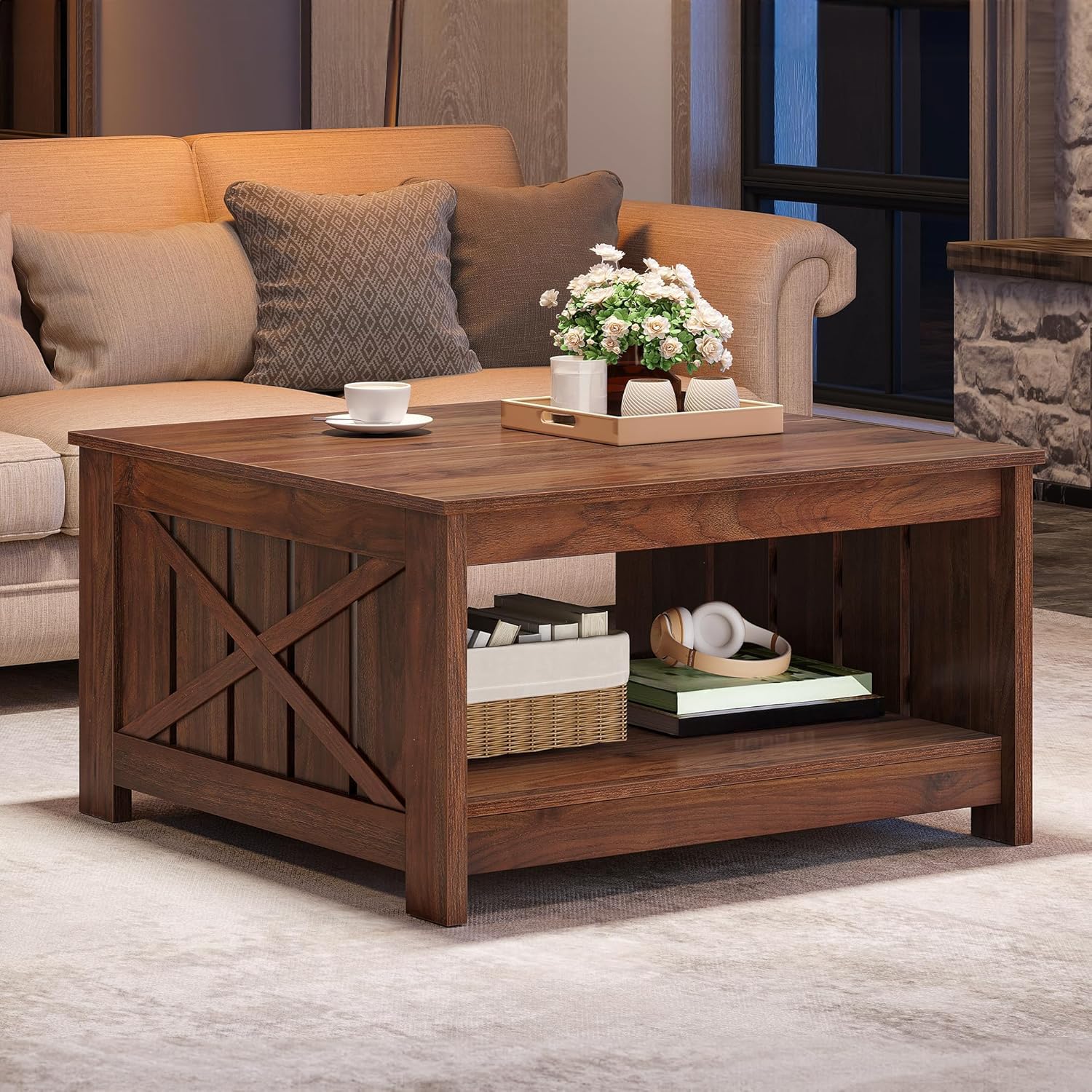 Snapklik.com : YITAHOME Farmhouse Coffee Table