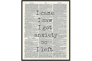 Funny Anxiety Wall Decor - "I Came I Saw I Had Anxiety...