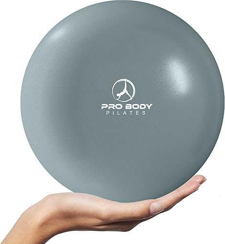 ProBody Pilates Pelota pequeña de yoga, pelota de ejercicio de 9 pulgadas con guía de ejercicios, mini pelota de terapia suave de colores frescos,