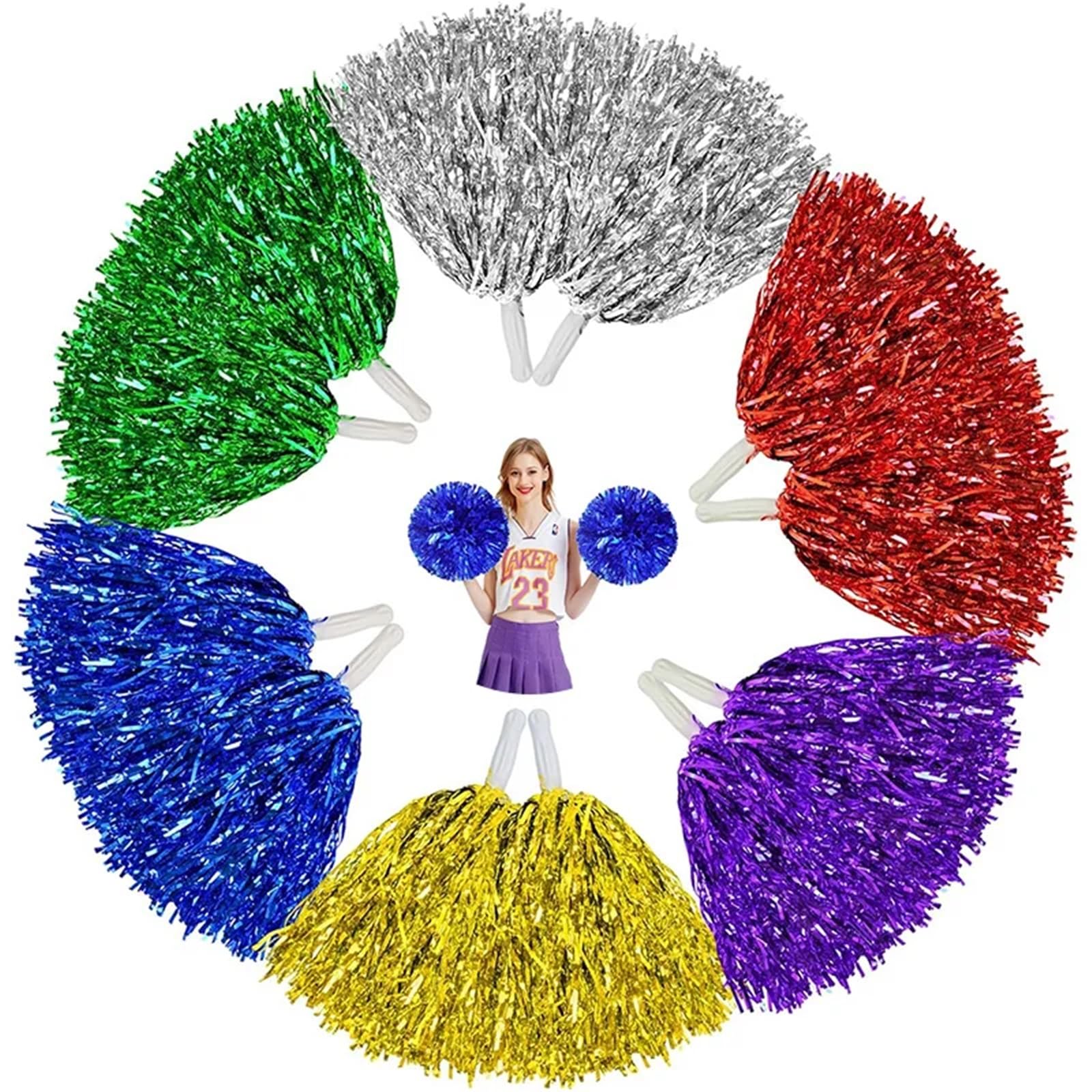 10 paires de pompons pom-pom girl avec poignée Pour Le Cheerleading