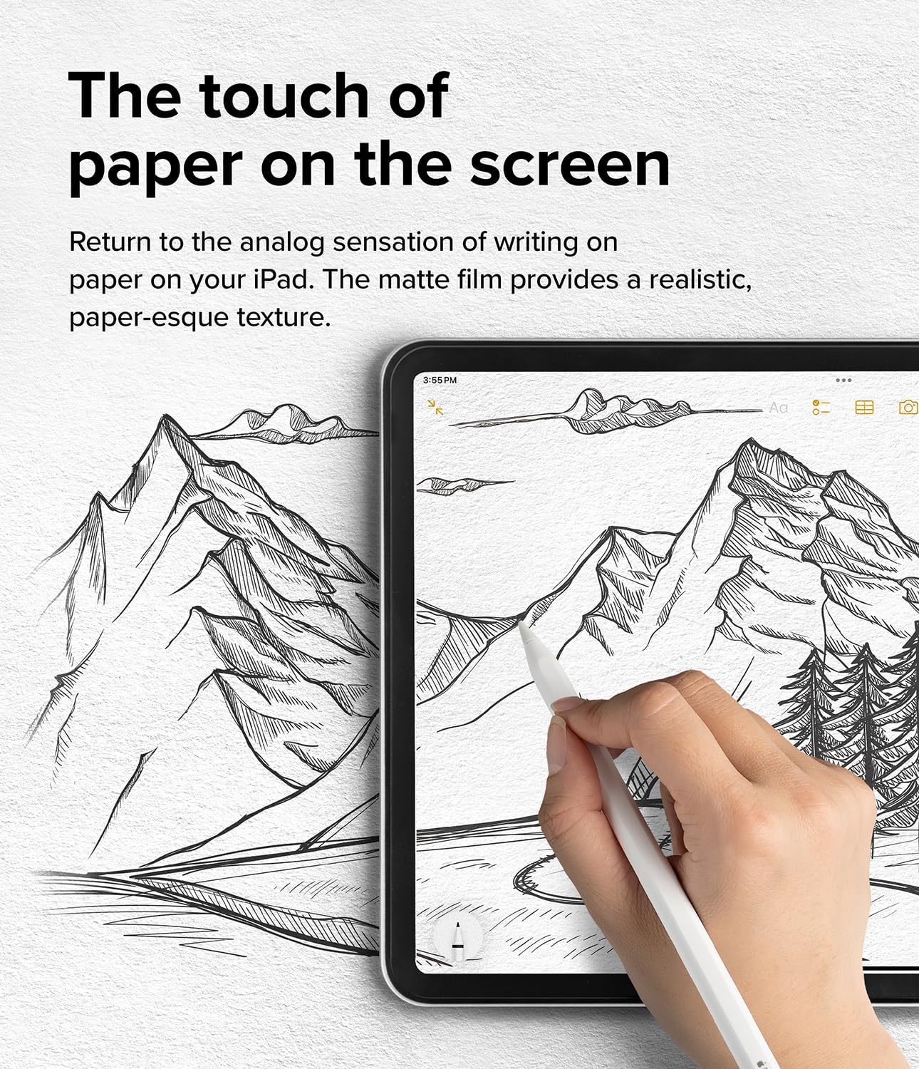 Ringke Paper Touch [Hard] Film for iPad Air 13 Inch Screen Protector (M4 2026 & M3 2025 & M2 2024) Similar to Paper Texture Easy Installation Paperfeel Protector for Writing & Drawing - 2 Pack