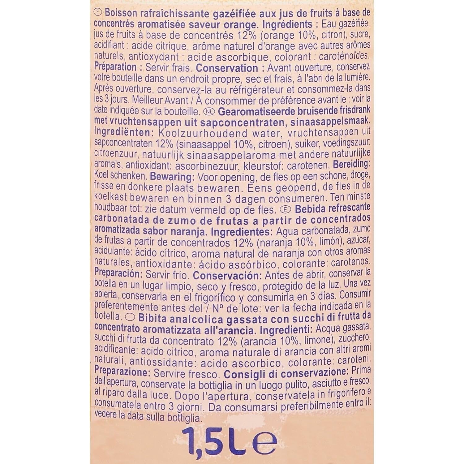 Désaltérez toute la famille avec le soda à l'orange CARREFOUR CLASSIC' sans conservateur, bouteille de 1,5L - Lot de 4