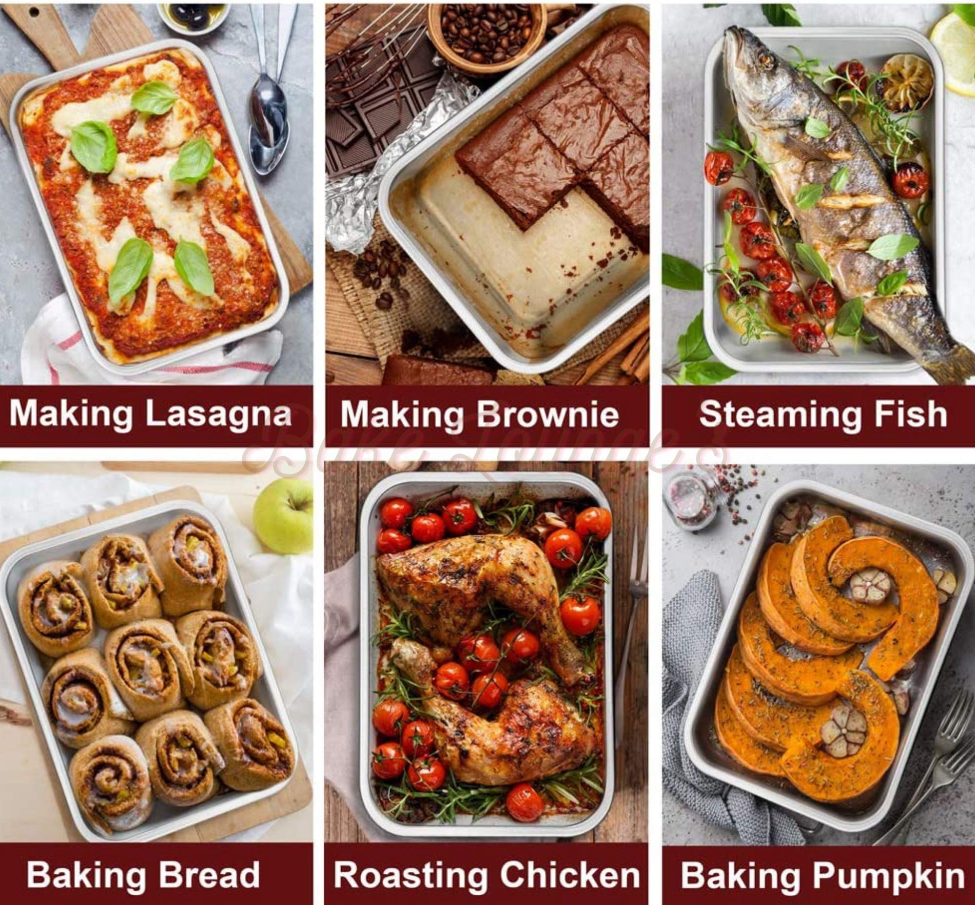 Bake Lounge's Premium Aluminium Cake Mould Pan & Loaf Bread Tin - Rectangle Square Size 9 inch (9 × 5.5 × 2.10 Depth) - for Cooker & Microwave Oven Baking (+Free Big Size Whisk) 3