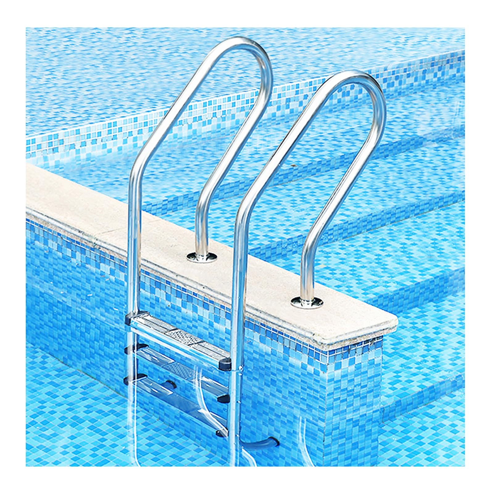 TYYCKJ Pool Escalator, 304 Stainless Steel, With Steps and Handrails, Suitable for Spas, Swimming Pools, Bathrooms(3 steps)