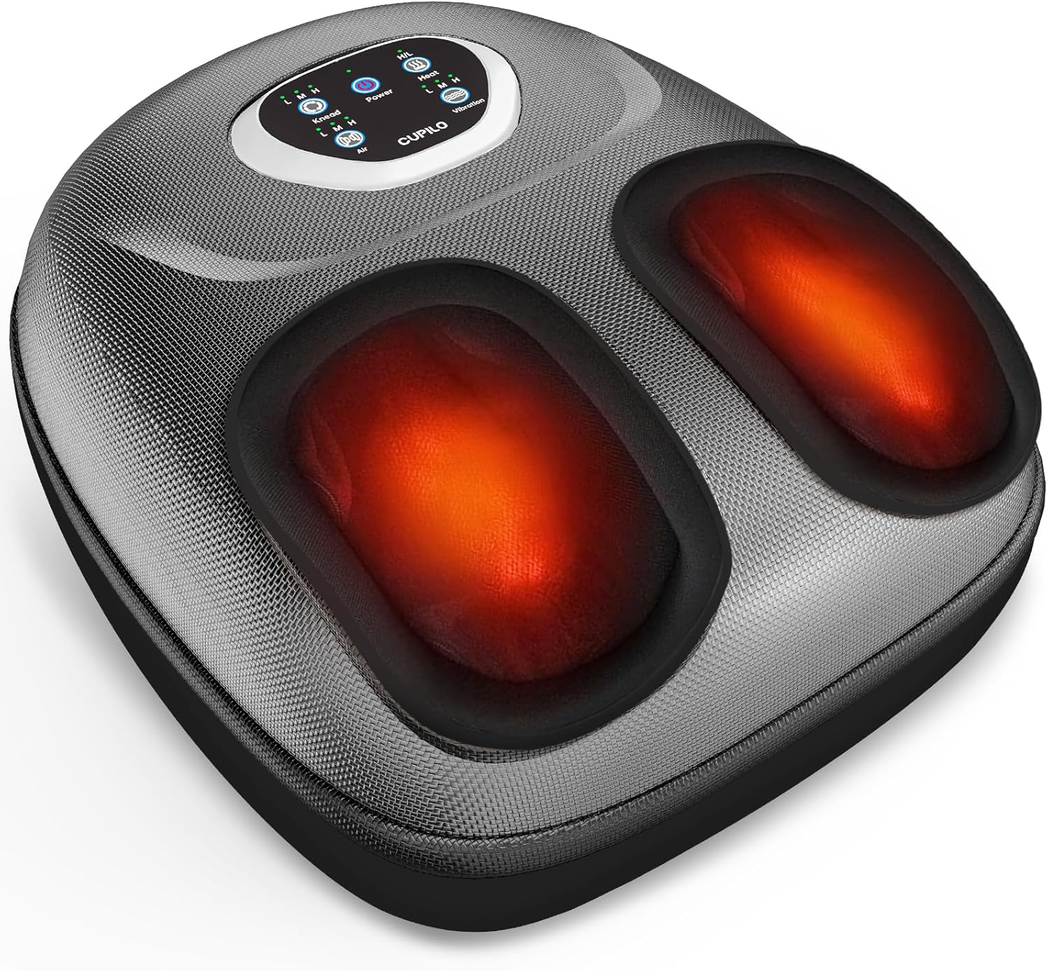 FSA Eligible Foot Massager for Neuropathy, HSA Store Feet Massager with Heat, Vibration & Compression, Deep Kneading for Tired Feet, Birthday Gifts for Women Men（Gray）