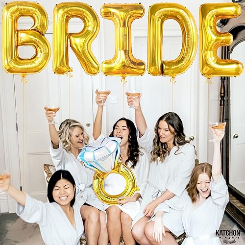 Miniatura 5 de KatchOn, Globos gigantes de novia dorados, 40 pulgadas, decoraciones de despedida de soltera, globos de novia para decoraciones de despedida de