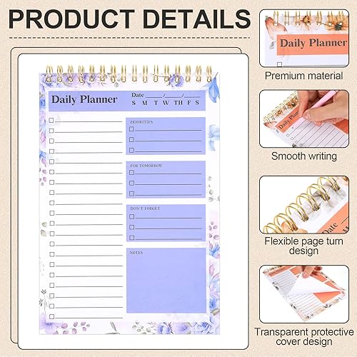Miniatura 5 de Paquete de 12 bloc de notas de lista de tareas, planificador diario, 5.5 x 8.5 pulgadas, lista de tareas diarias para planes de tareas, adultos,