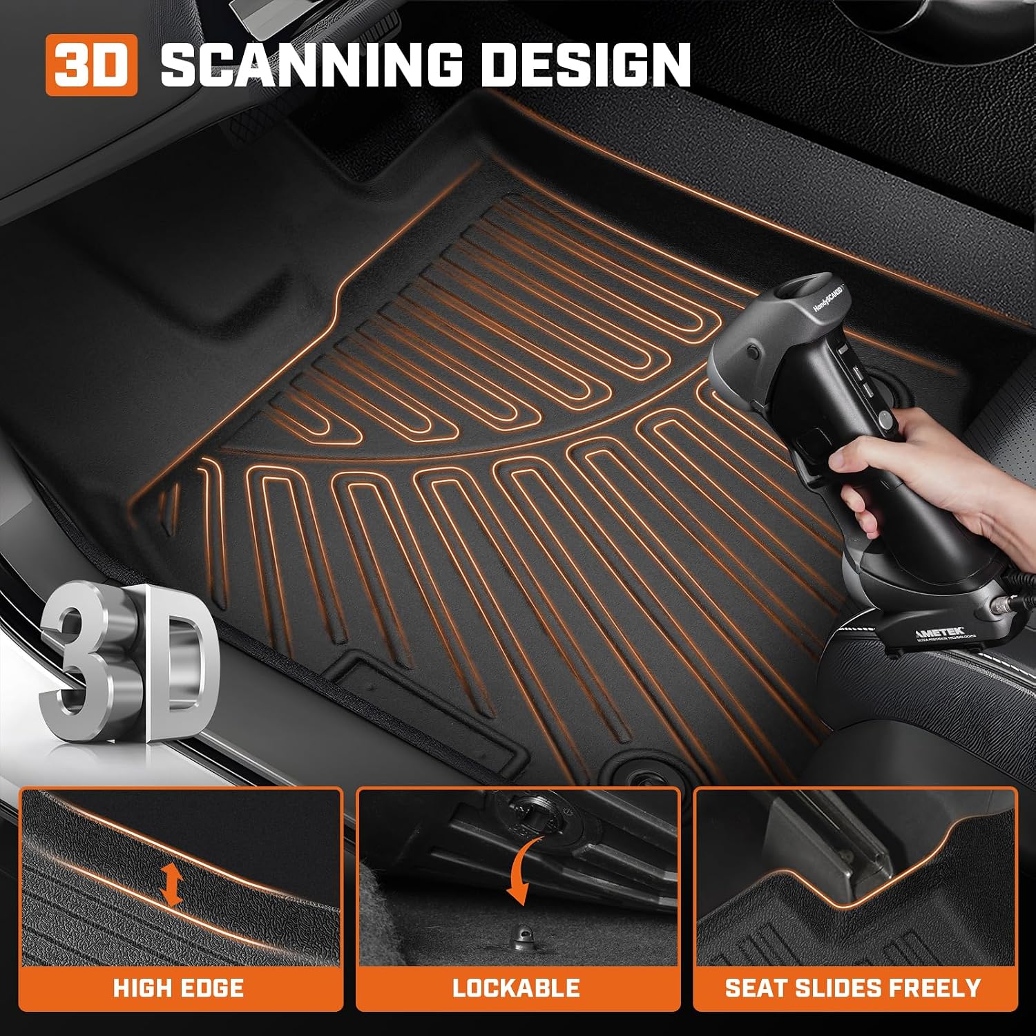 Mixsuper Floor mat for Various 2014-2020 Chevrolet Silverado, GMC Sierra, Cadillac Escalade & ESV, Yukon & XL, Suburban, Tahoe (See Description),TPE Floor Liners for Car Accessories,Anti-Slip,Black