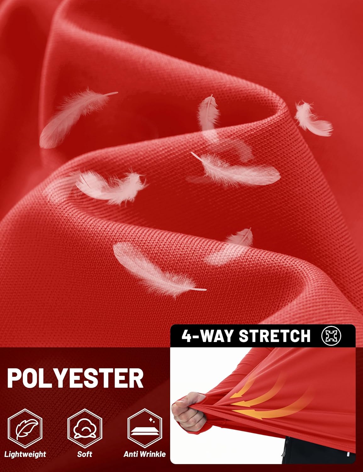 TACVASEN Men's Long Sleeve Active T-Shirts UPF 50+ Hoodies Sun Protection Shirt Lightweight Quick Dry Rash Guards - Image 4