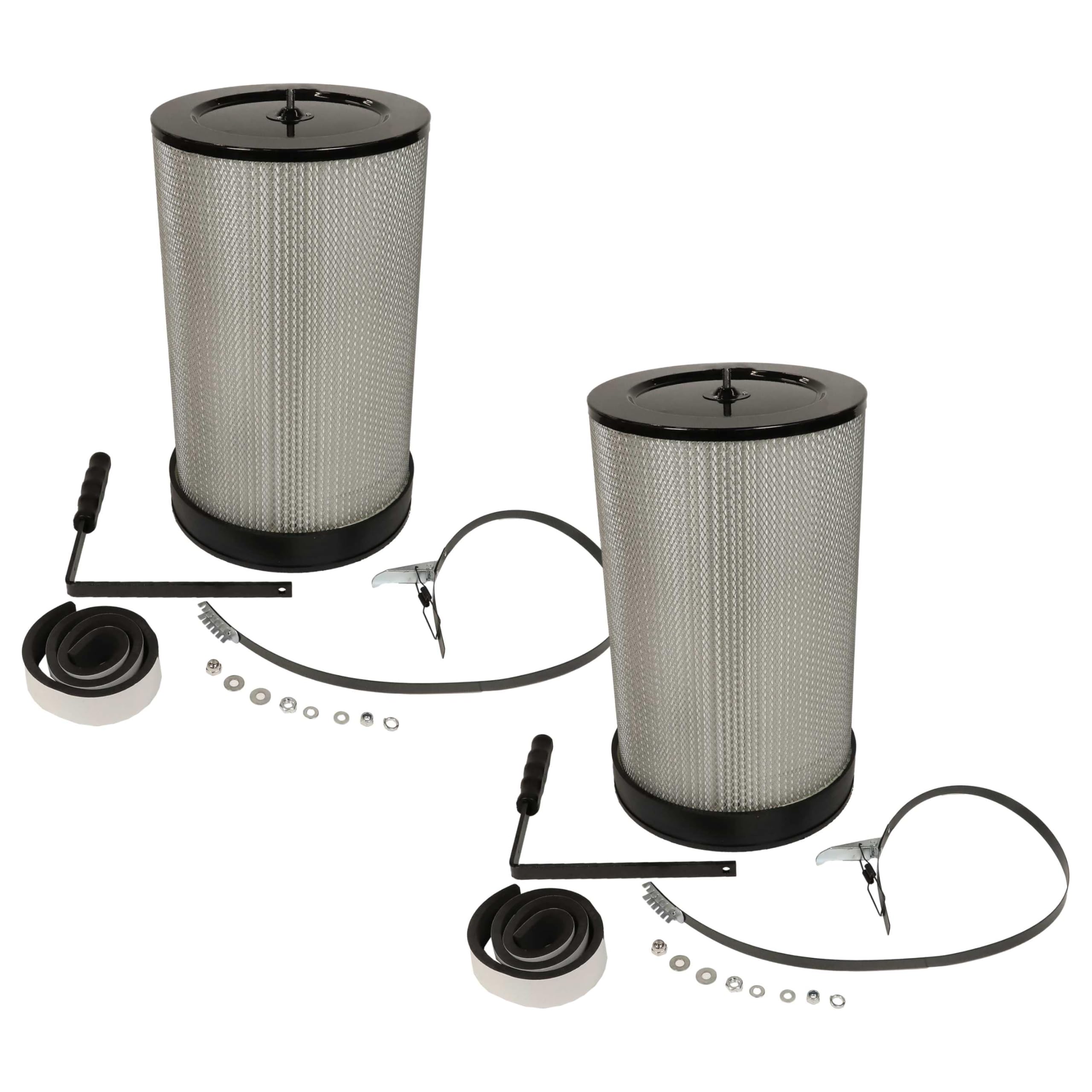 vhbw 2x Filtro de polvo fino compatible con BAMATO AB-550 sistema de extracción - Cartucho de filtro de polvo fino con cepillo de limpieza