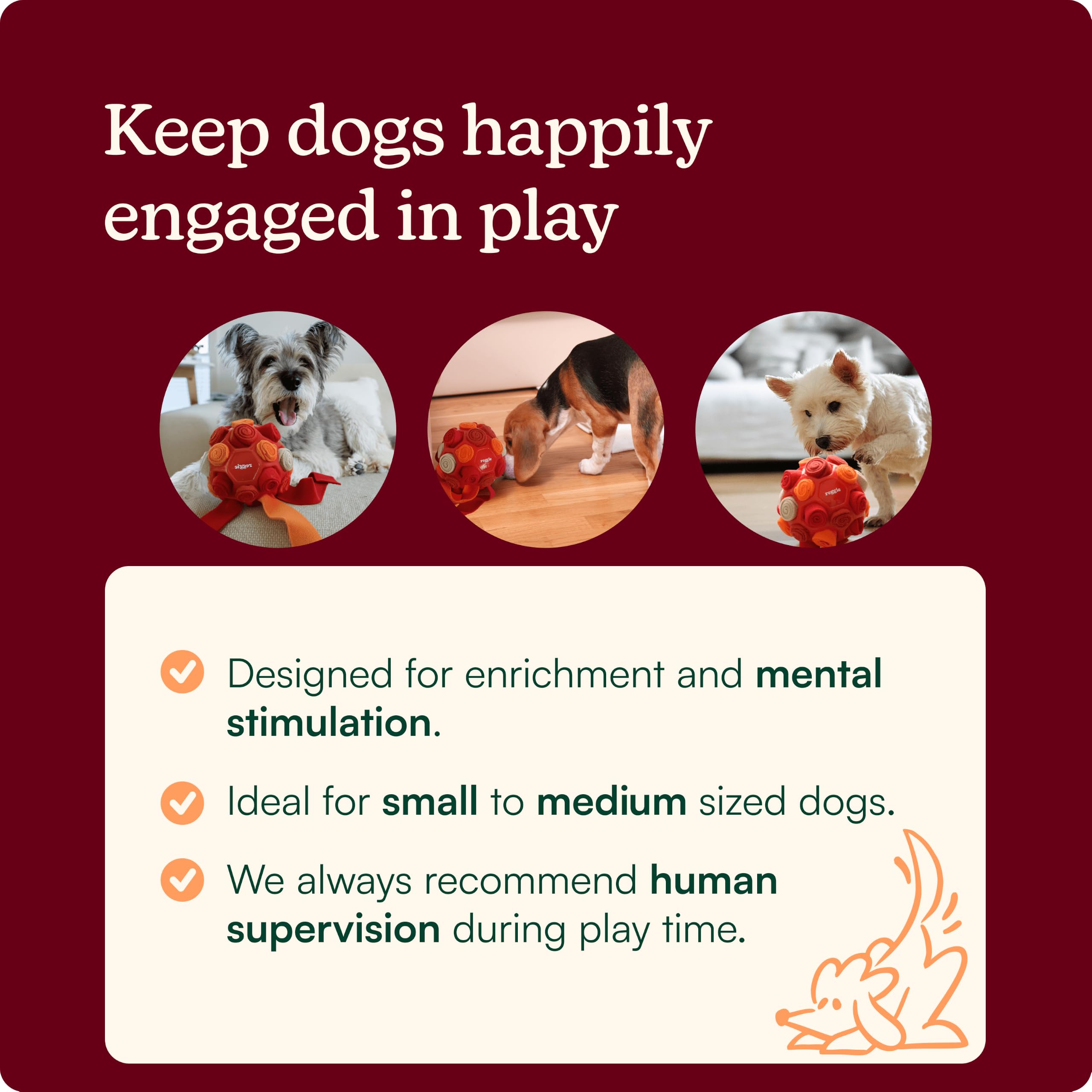 Reggie Pelota recolectora para perros, juguete interactivo dispensador de golosinas para estimulación mental, reduce el aburrimiento, el estrés y la hiperactividad, bola de enriquecimiento para perros