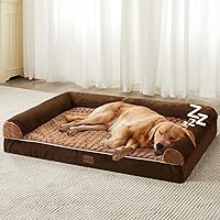 Vista 8 de BFPETHOME - Camas para perros grandes, cama ortopédica para perros medianos y grandes, gran cama para mascotas impermeable para sofá con funda