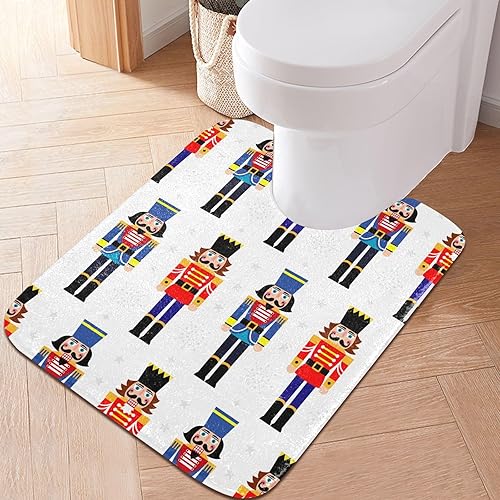 Miniatura 6 de Juego de alfombras de baño de cascanueces de Navidad, tapetes de baño antideslizantes, alfombras de baño, alfombras de baño suaves para dormitorio,