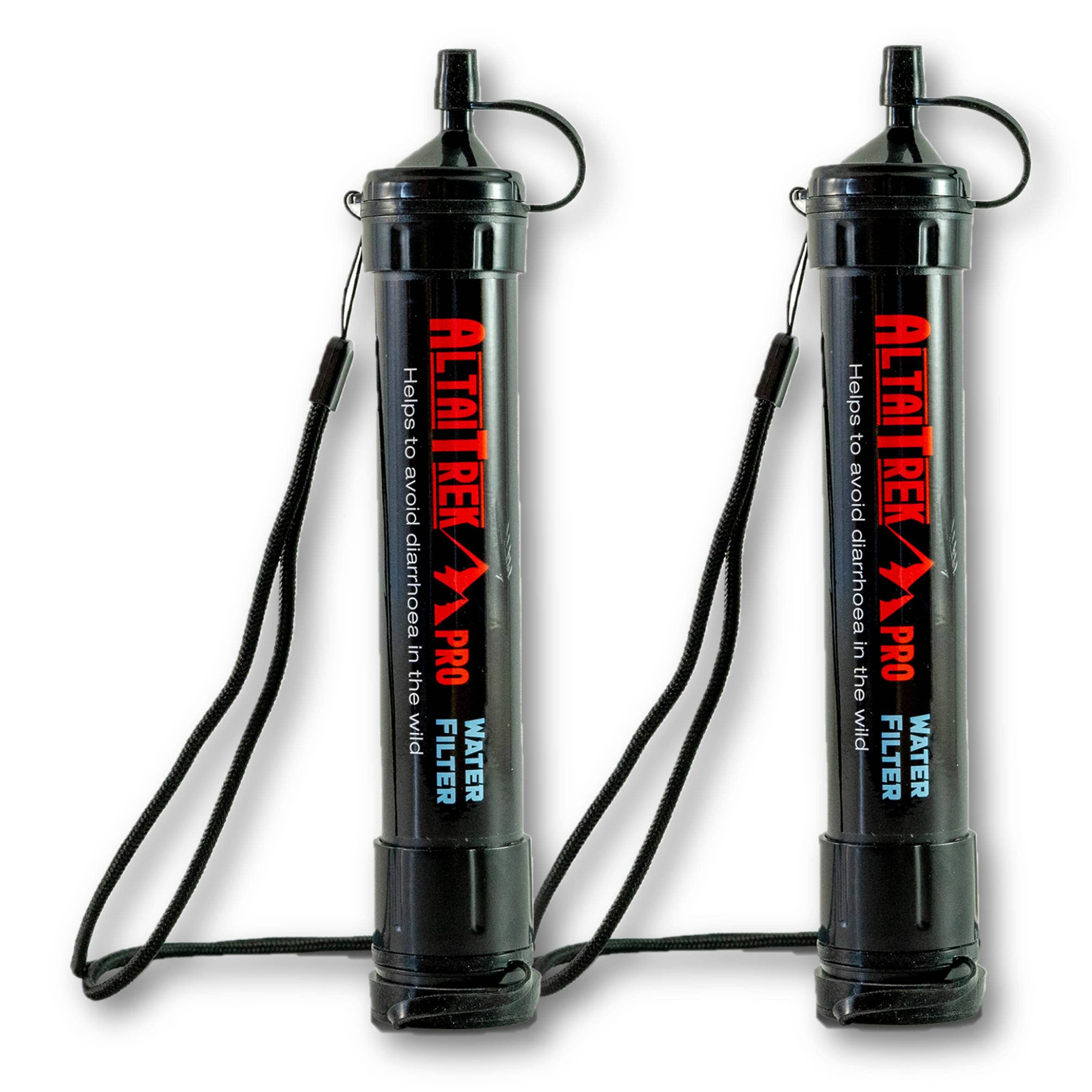 Paille filtre eau | Appareil purification filtrante | Utile pour les urgences et survie, activités plein air, camping, randonnée | Purificateur | Élimine 99% des bactéries | Deux pièces