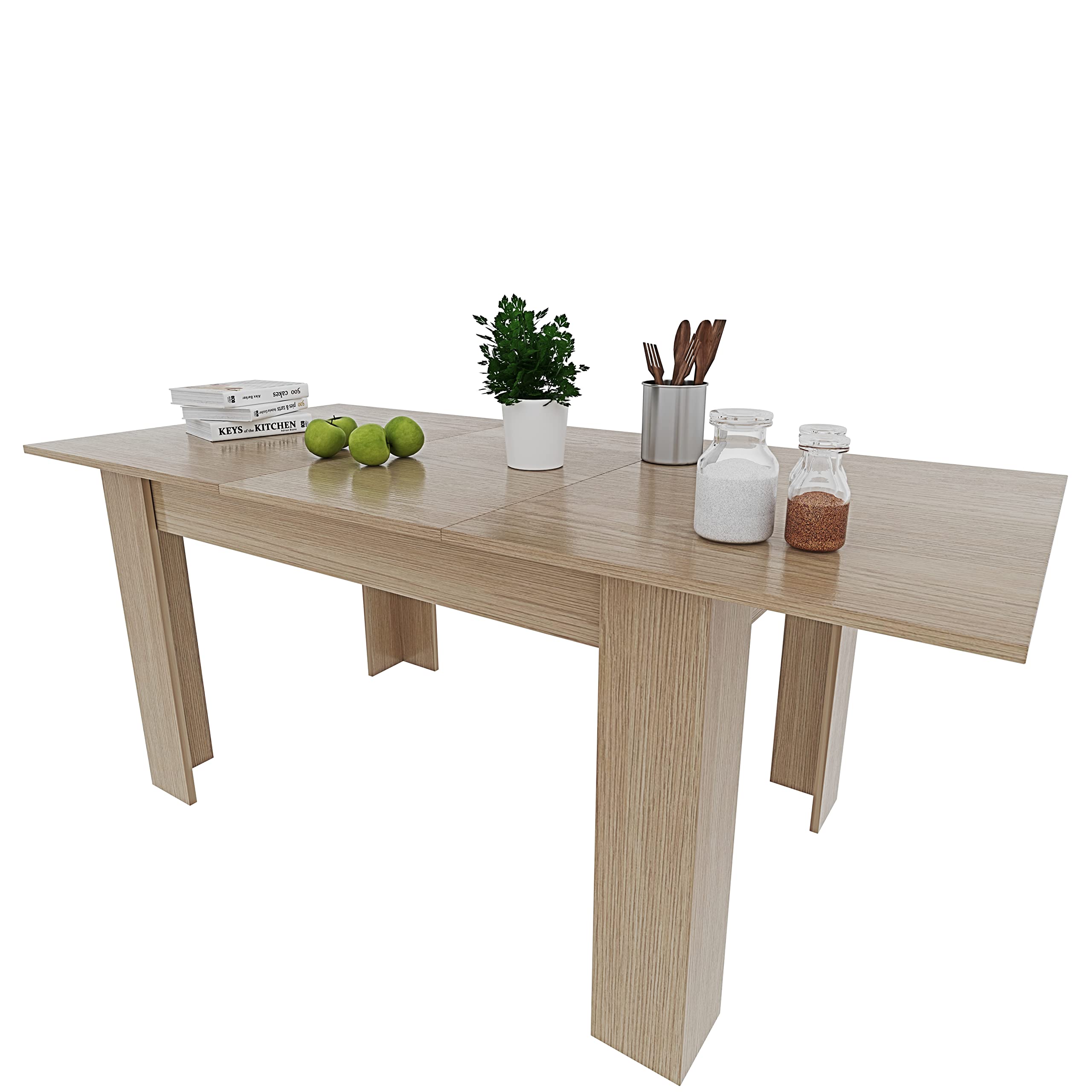 Bricozone Tavolo Da Pranzo Allungabile Elegante E Funzionale Estensibile Da 140 A 190 Cm Fino A 6 Persone Struttura Robusta Melaminico Guide Scorrevoli In Metallo Perfetto Per Cucina Soggiorno Rovere