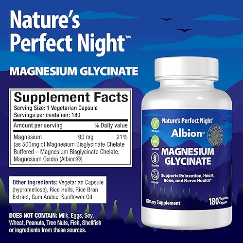 Miniatura 3 de Nature's Perfect Night Paquete  Melatonina 20 mg  Glicinato de magnesio  180 unidades  180 unidades  Sin azúcar  Sin gluten  Sin OMG  Vegano