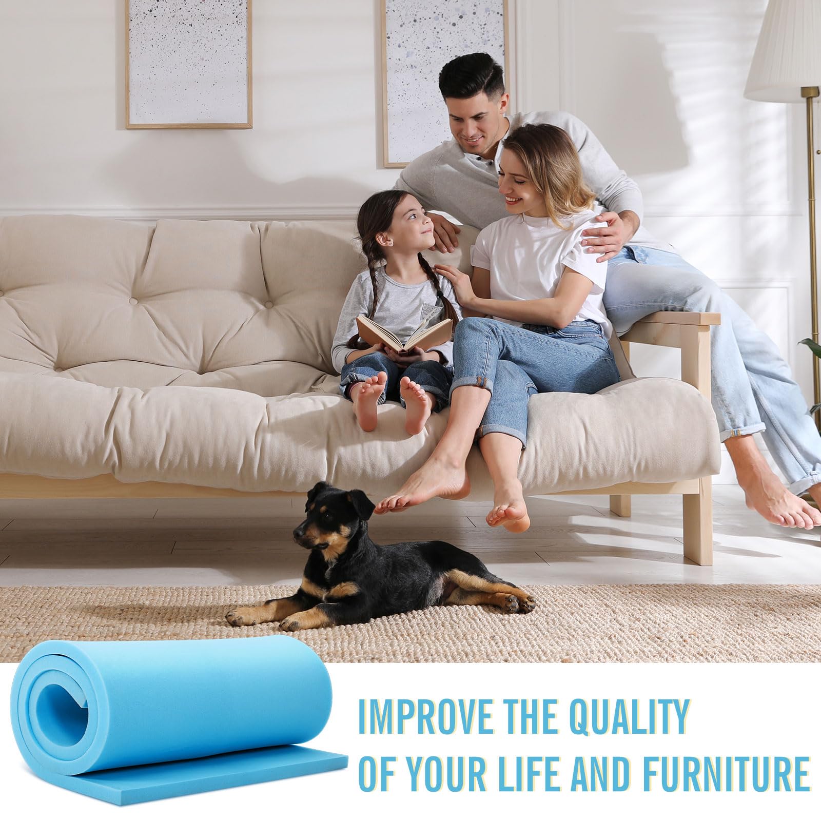 Wall Padding Furniture Upholstery Foam Wholesale 6-Pack High-Density Foam  Squares (1\, image size:1600x1600