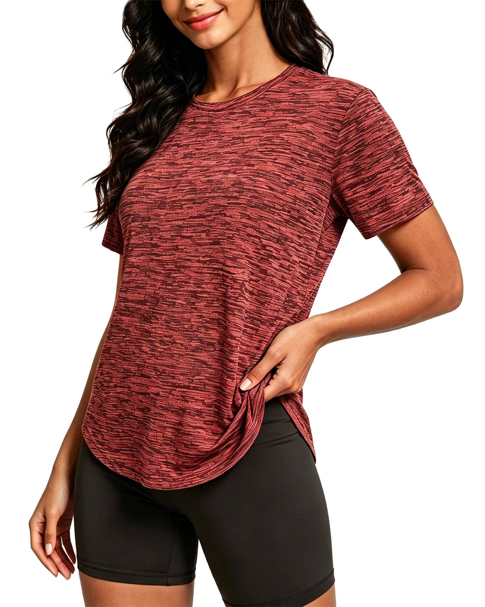 Tansozer Sportshirt Damen Kurzarm Atmungsaktive Yoga Shirt Leichte Fitness Gym Funktionsshirt