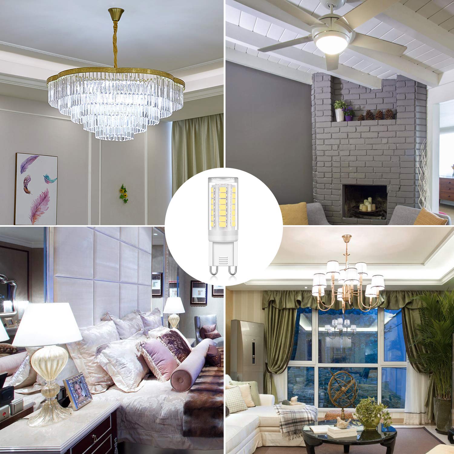 12-Pack G9 LED Bulbs 4W 400 Lumens - Warm White 2700K Halogen Replacement