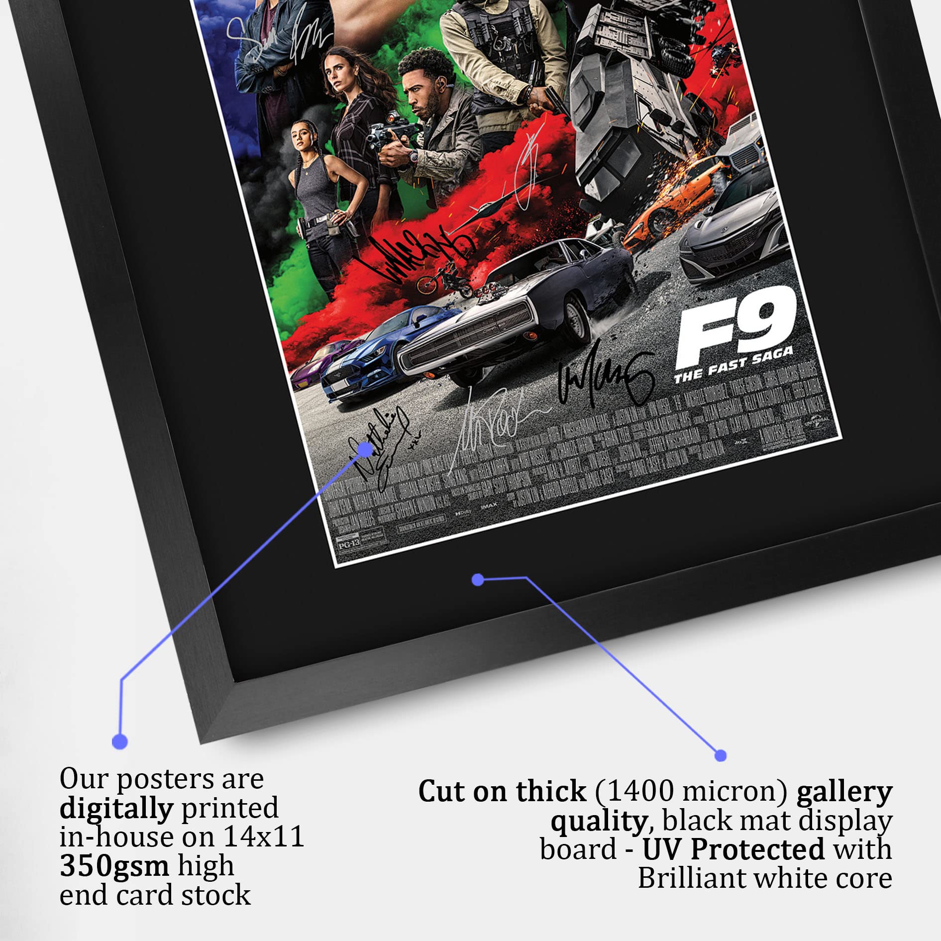 ワイルドスピード Vin Diesel サインコピー入りアートフレーム 額縁付 ワイルドスピード Vin Diesel サイン入りアートフレーム B4額縁