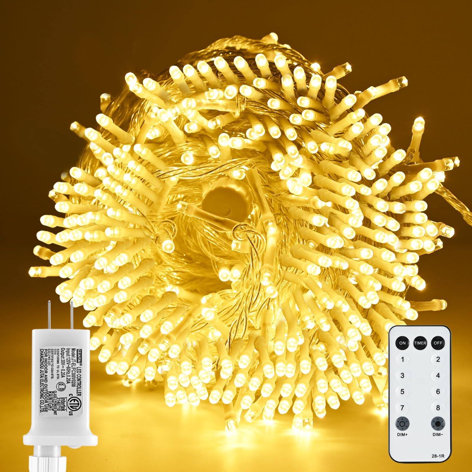 Upgraded 112ft 310 LED Christmas Tree Lights with Remote Waterproof