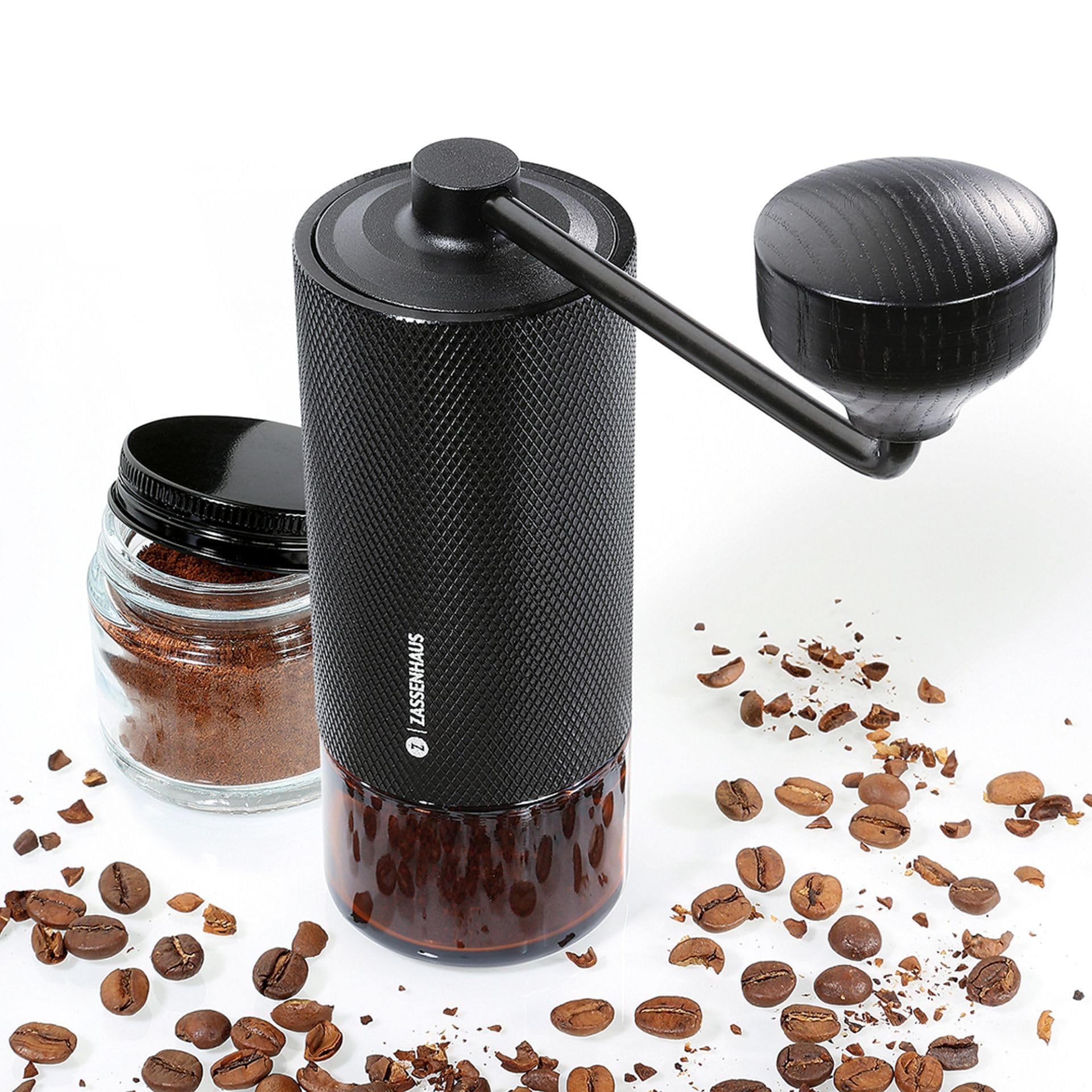 Zassenhaus Barista 2.0 ręczny młynek do kawy, frezowany CNC mechanizm mielący ze stali nierdzewnej, bezstopniowa regulacja