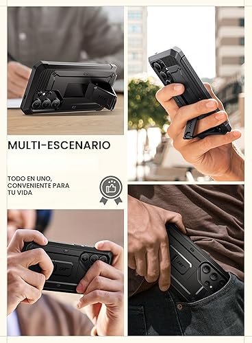 Miniatura 9 de SUPCASE Funda para Samsung Galaxy S25 Ultra con soporte (Unicorn Beetle Pro), 2 marcos frontales protector de pantalla integrado y clip para