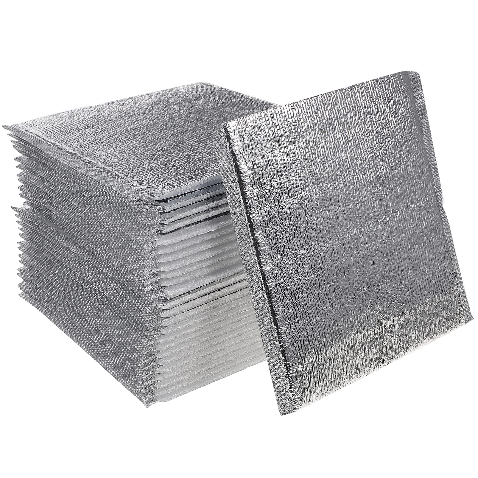 YARNOW 50pcs Aluminum Insulated Bag Food Grade Padded Mailers Thermal Shipping Bags Take- Out Pouch for Food Fruit (20x20CM)