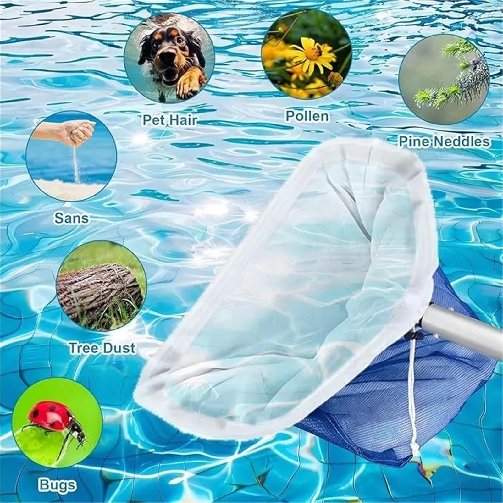 Rete for Piscina a Maglia fine di Ricambio Inserto for Skimmer in Nylon Regolabile da 26 "x22 for la Pulizia Raccoglie Polvere di polline di Sabbia Piccoli Insetti per laghetto(10pcs 66X56CM)