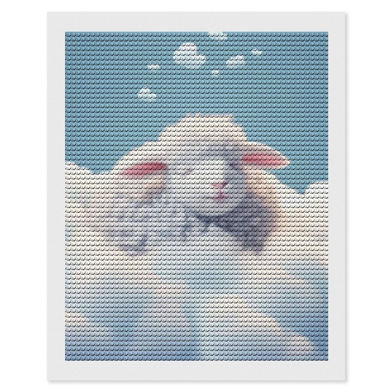 Junmoney Sheep Sleep Diamond Painting Set 16"x20", Holiday Gift Idea, for Creative Relaxation, Fun Craft Experience, Vintage Style Decor