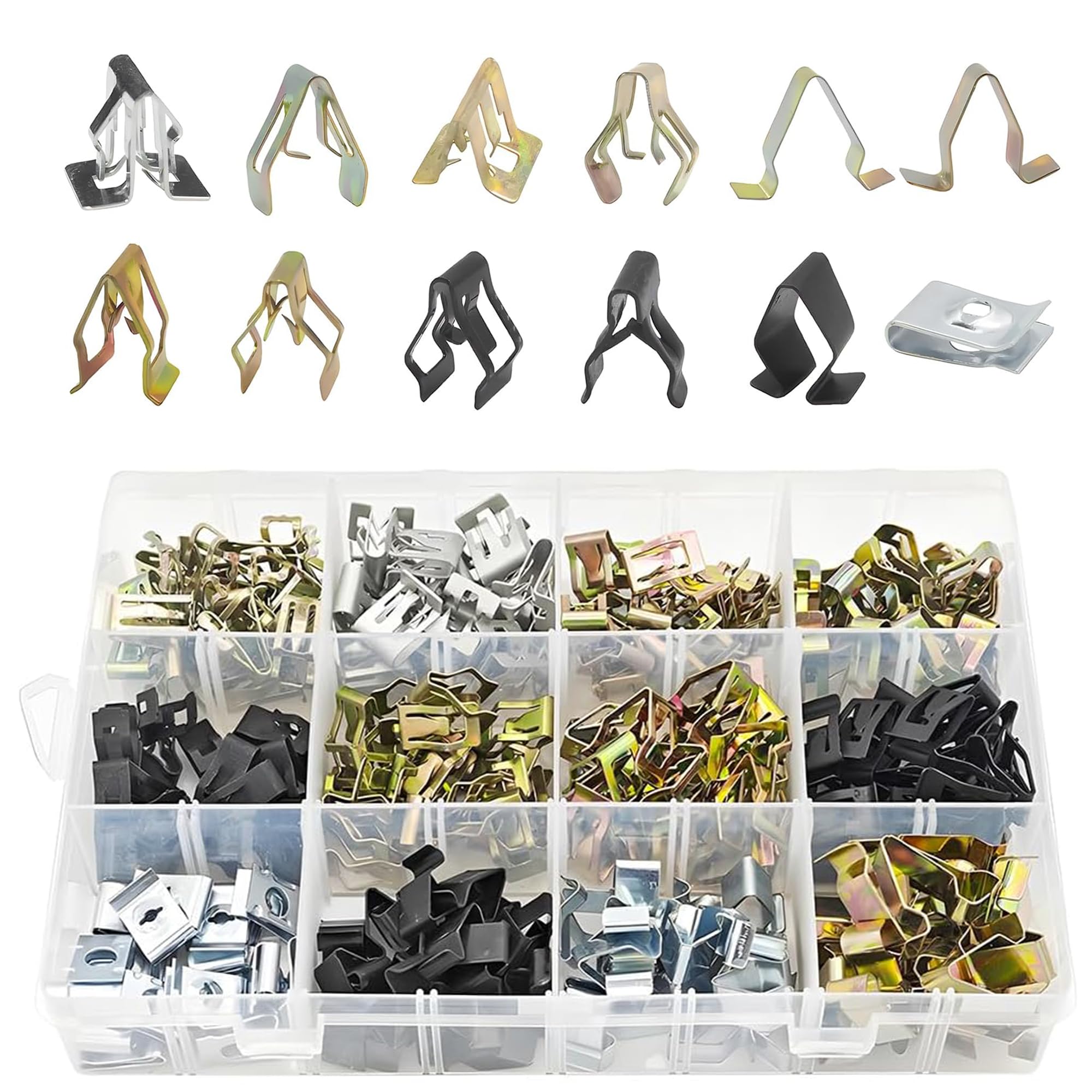 120 Pièces Clips De Garniture Voiture - Kit Fixations Nylon 4 Tailles Universelles