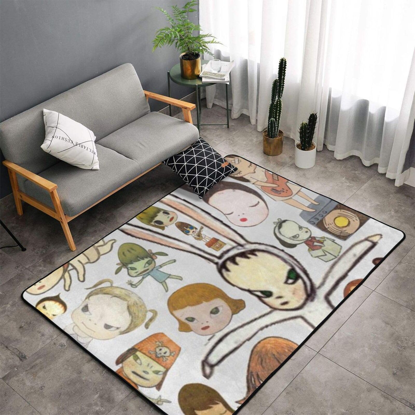 Amazon | ならよしとも 奈良美智 カーペット フランネルフロアマット 