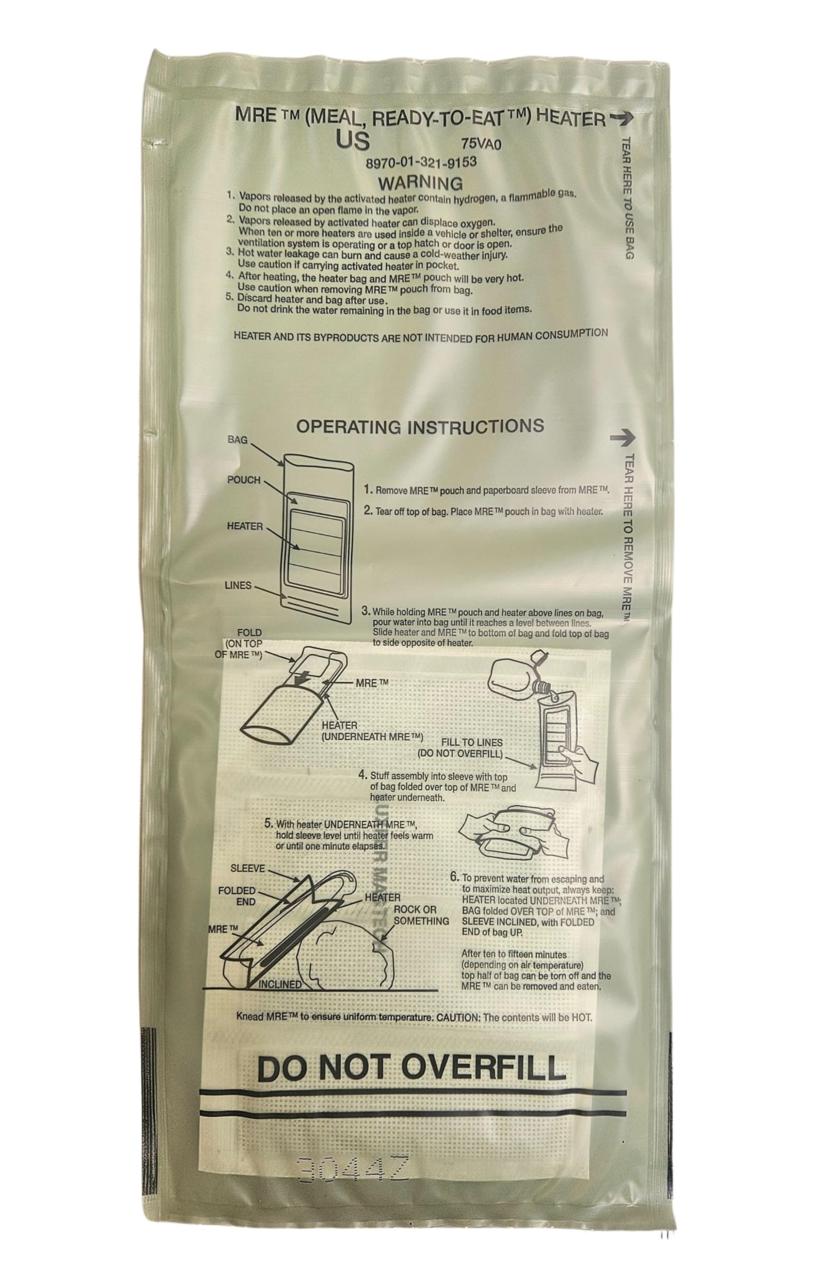 USGI Flameless Ration Heater [FRH] - Water Activated, Single Use - Perfect for most Rations, MREs, FSRs, HDRs, MCWs, MOREs and Civilian Meals Ready to Eat (36)