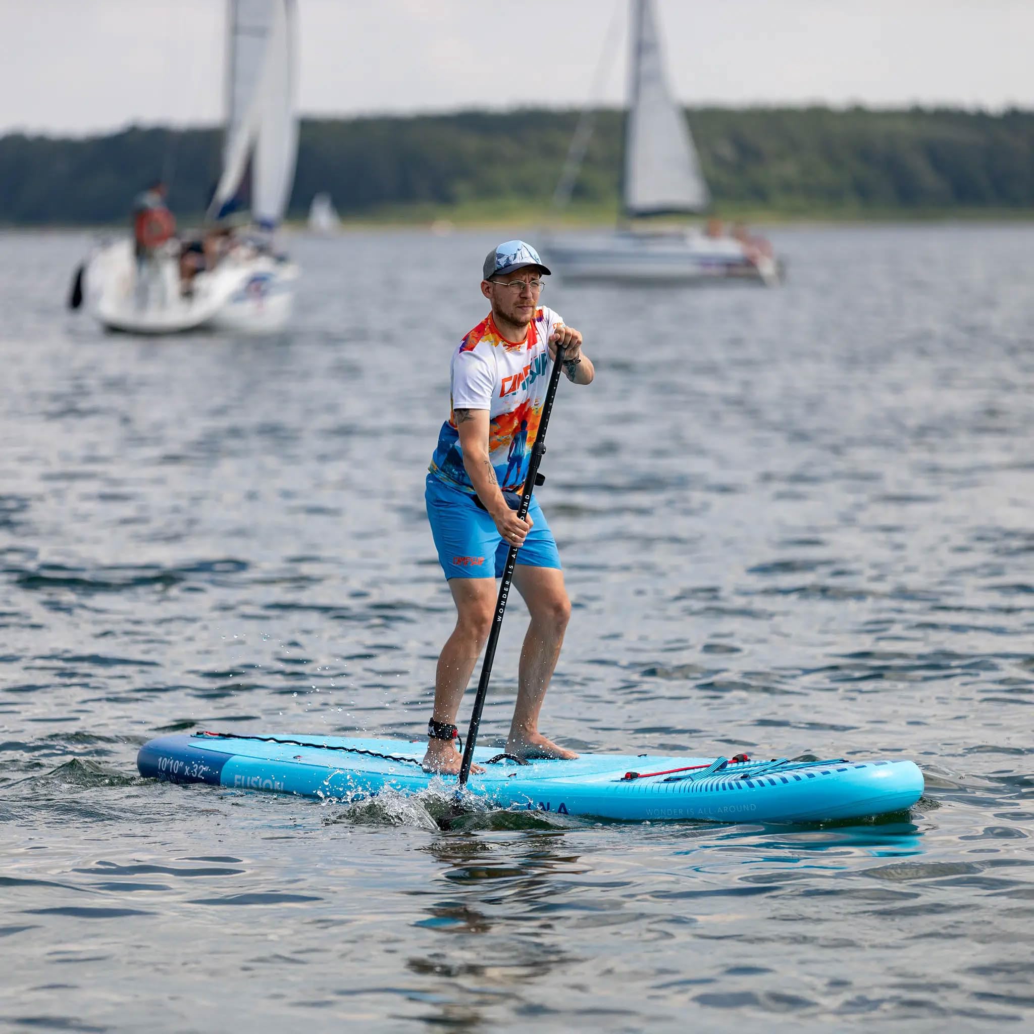 Aqua Marina E-Fusion 10'10" SUP Board mit Motor BLUEDRIVE S, aufblasbares Allround Stand Up Paddle Board 330x81x15 cm, 4–6 km/h, 150 kg
