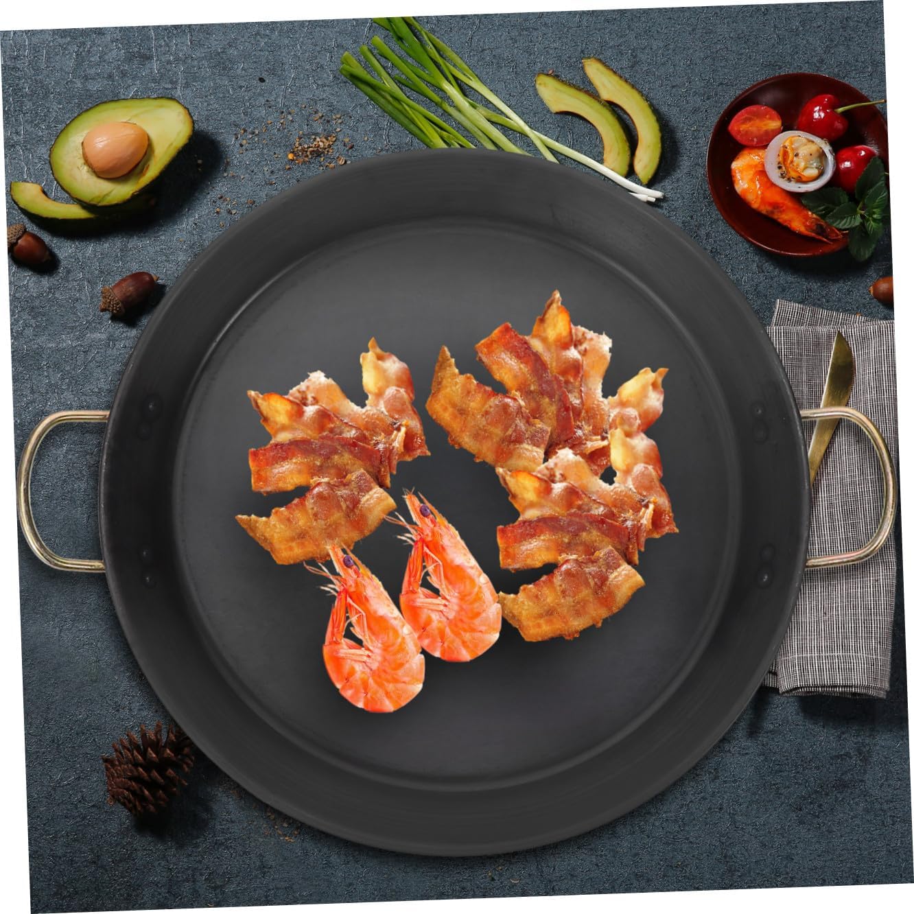 VOSAREA Thickened Double-sided Flip Frying Pan Non-stick Skillet Cooking Pan for Eggs Pancakes Crepes