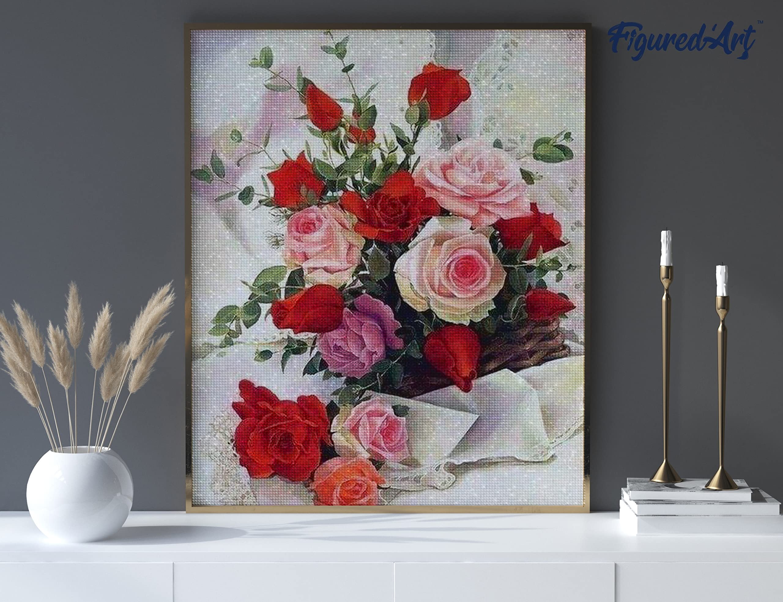 DIY Diamant Kunst Figured'Art Diamond Painting Set Volwassenen 40x50 Cm Met Lijst Levensboom