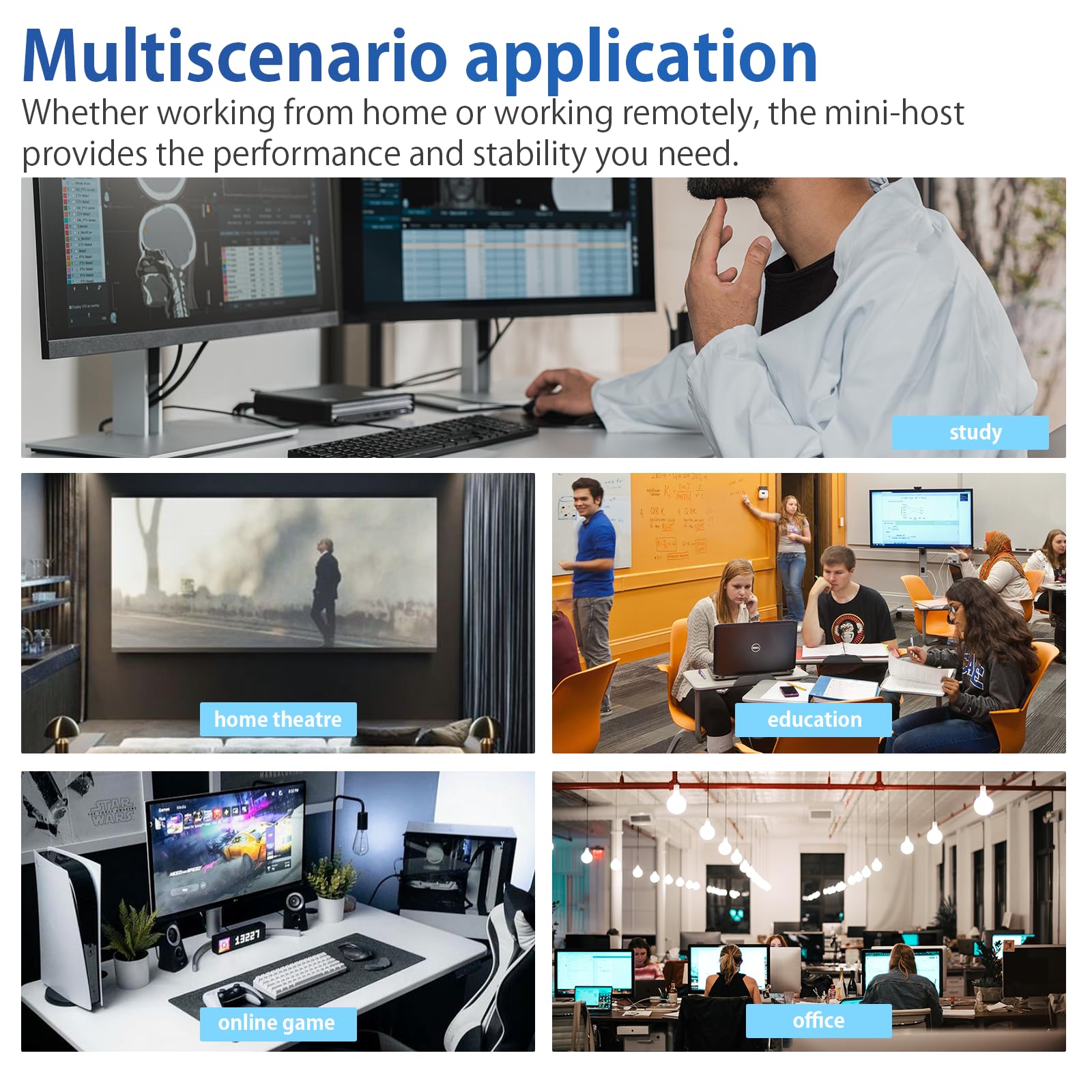 Mini PC, AMD Ryzen 5 5625U (6C/12T, fino a 4,3 GHz), triplo display 4K a 60 Hz, WiFi 6/BT5.2/Dual HDMI, computer desktop compatto fai da te, per casa/ufficio/giochi leggeri (senza RAM, nessun