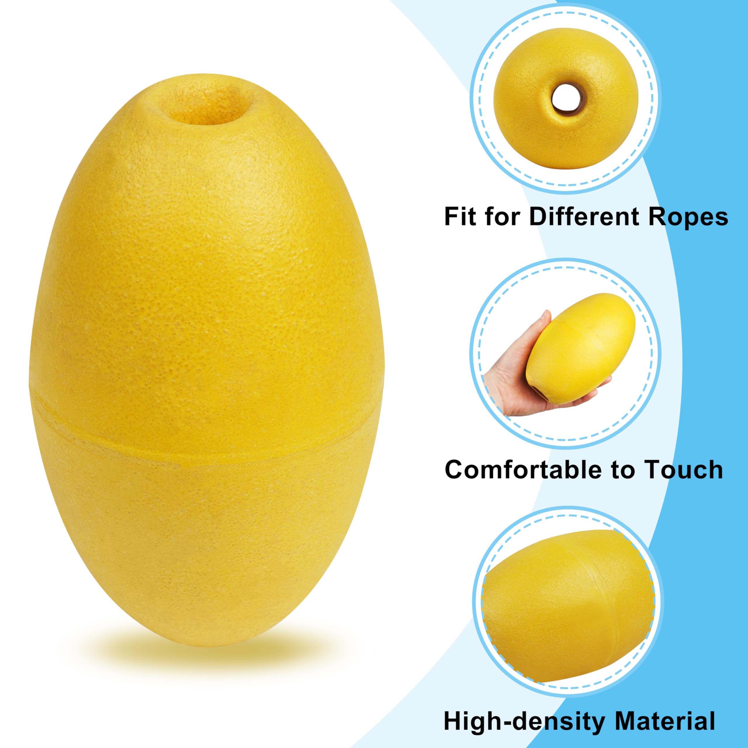 Rope Floats Marine,6pcs Crab Trap Floats Buoy Float Fishing Marker Buoy Plastic Water Buoy for Boats Pool Kayak Crabbing Dock Ski Anchor 2.95