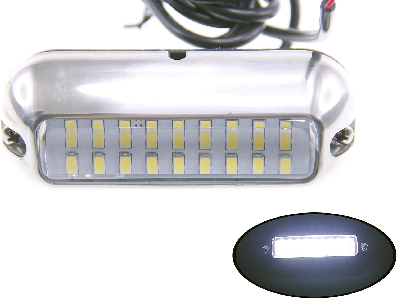 Pactrade Marine Pontoon Boat White 27 LED Underwater Light S.S 316