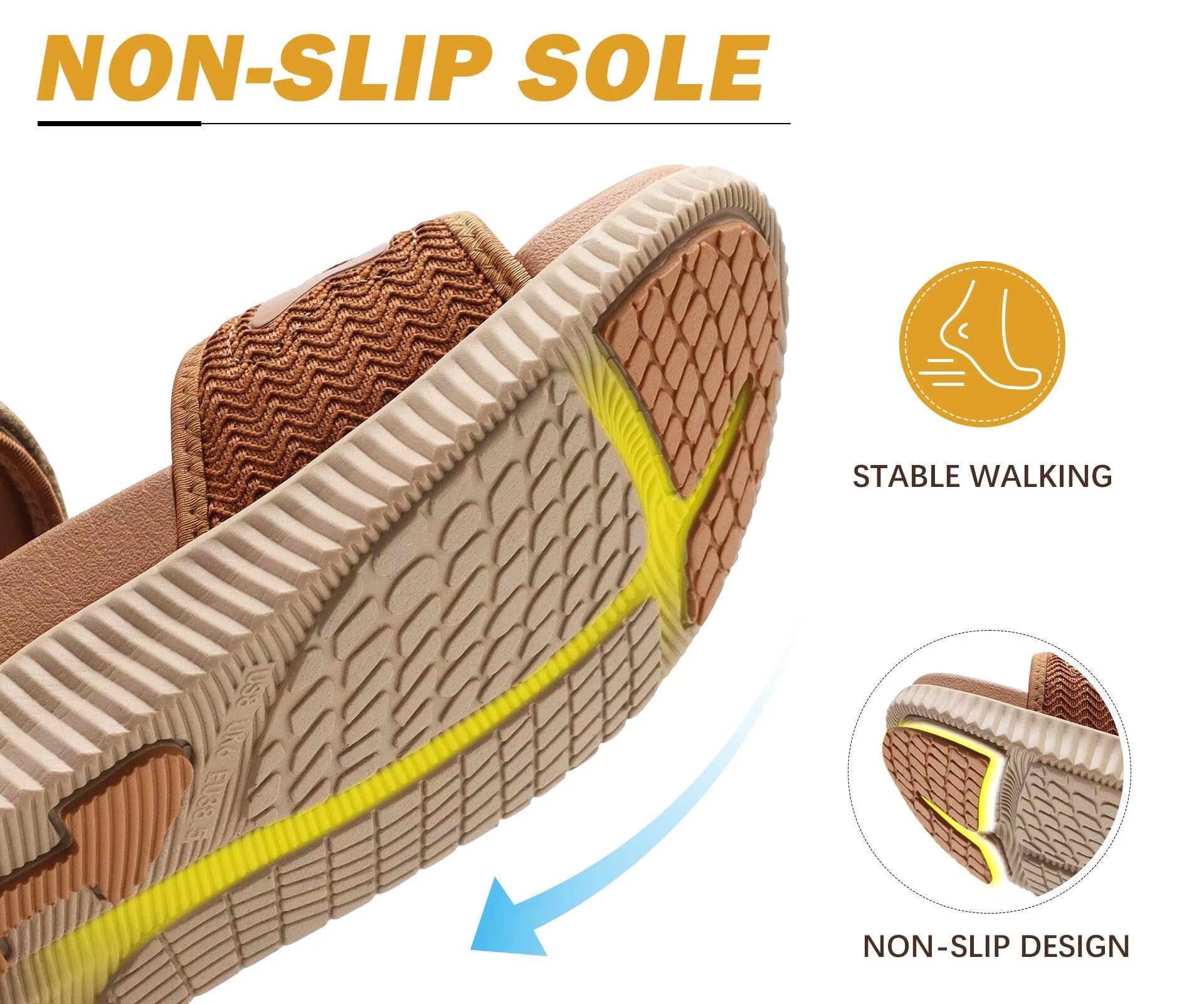 KuaiLu Sandales Randonnée Femmes Sport et d'extérieur Confortable Orthopedique Soutien Voûte Plantaire Sandale Réglables été Léger Antidérapante Sandales