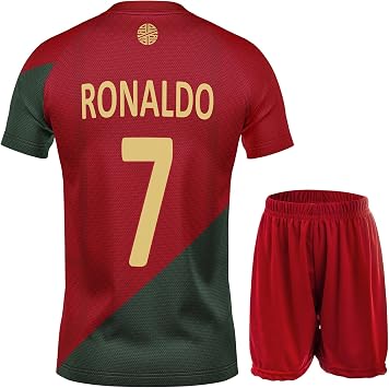Red #7 Children's Football Jersey New Season Shorts Gift Set Youth Sizes