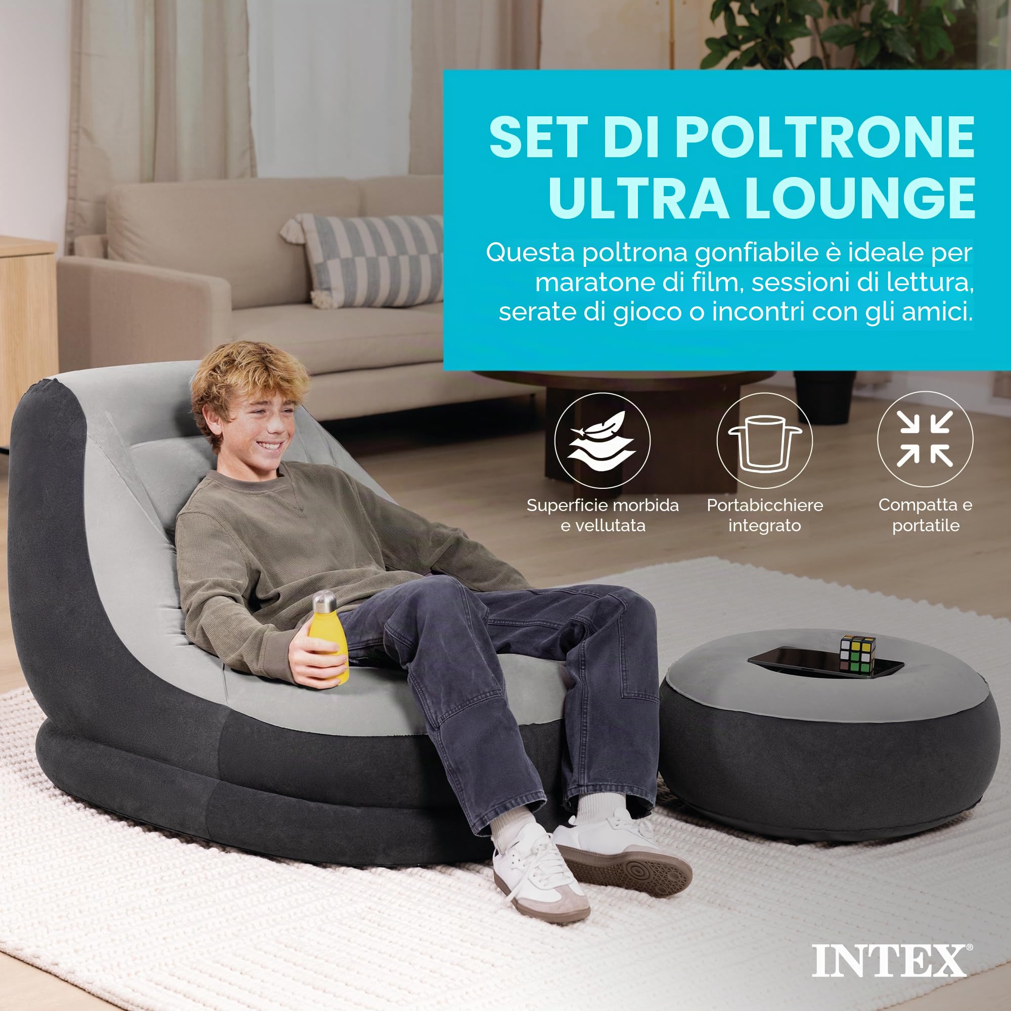 Intex Inflatable Ultra Lounge with Ottoman