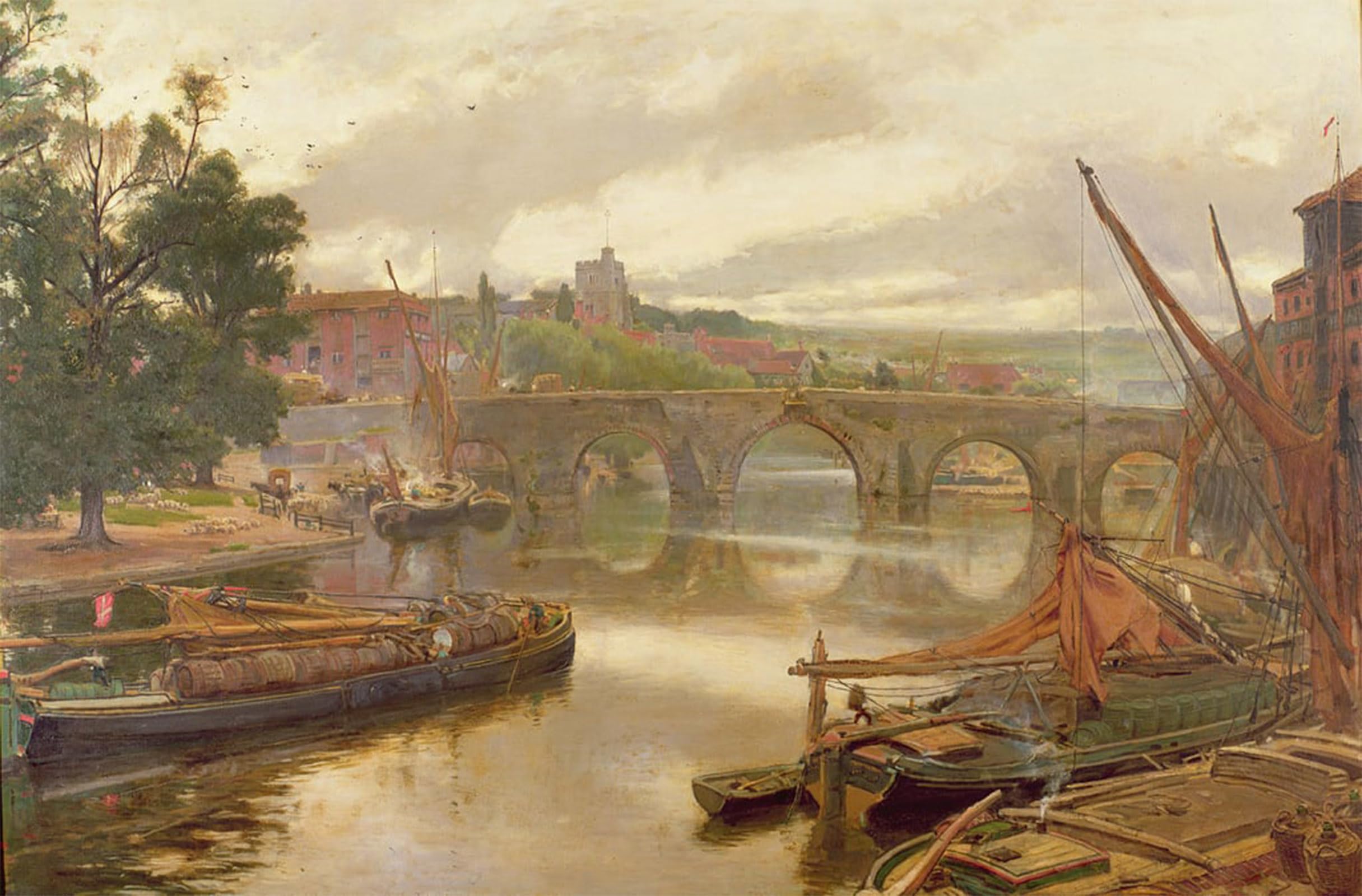 Tableaux Modernes le vieux pont Maidstone par Albert Goodwin 60x90cm